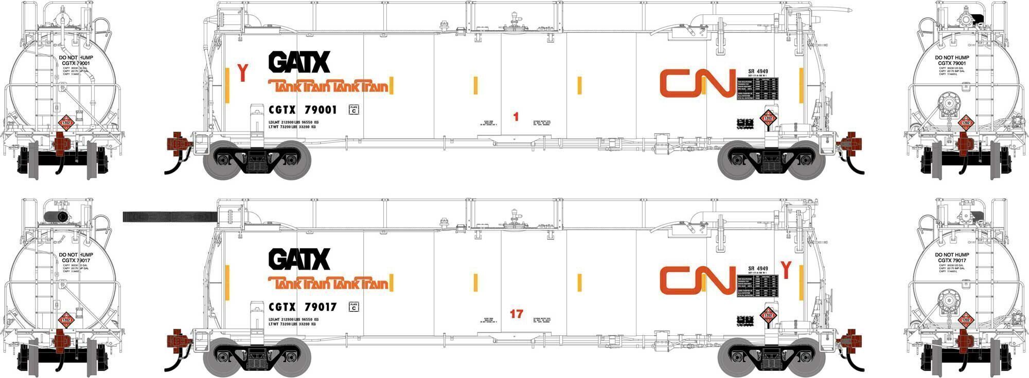 CVR Picture for 23k Tank Train AB CGTX #79001/79017