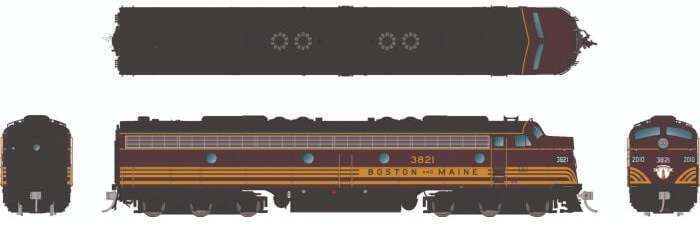 CVR Picture for E8A B&M - Maroon Scheme: #3821 w/DS