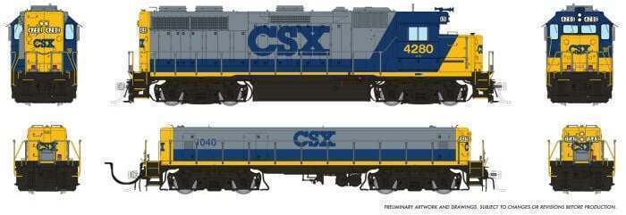 CVR Picture for GP39 M+S CSX YN2 #4280/1040 w/DS