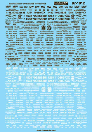 CVR Picture for Decal - MOW Equipment Gothic 1950+