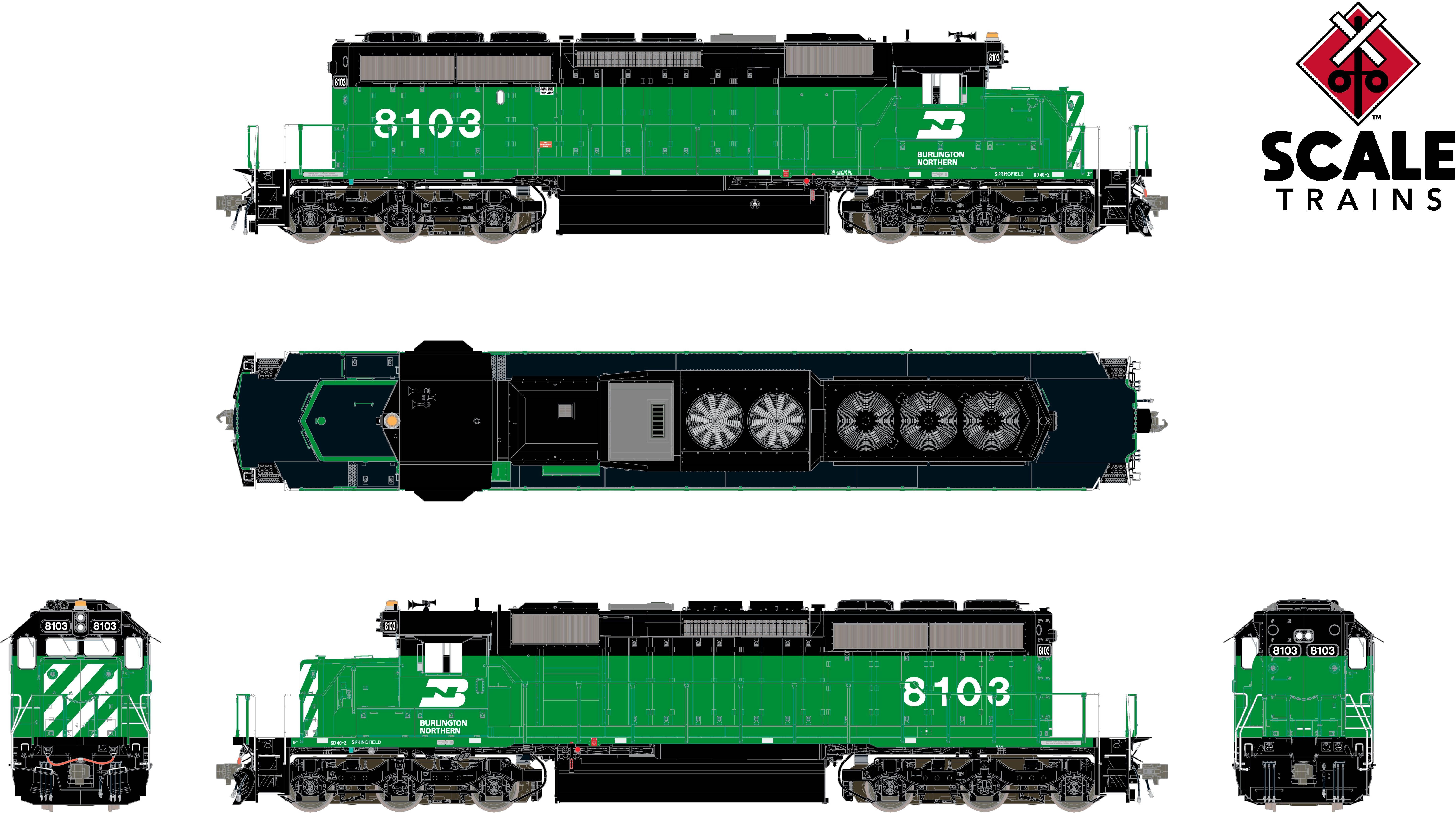 CVR Picture for RC SD40-2 BN/Late w/CL #8103 w/DS