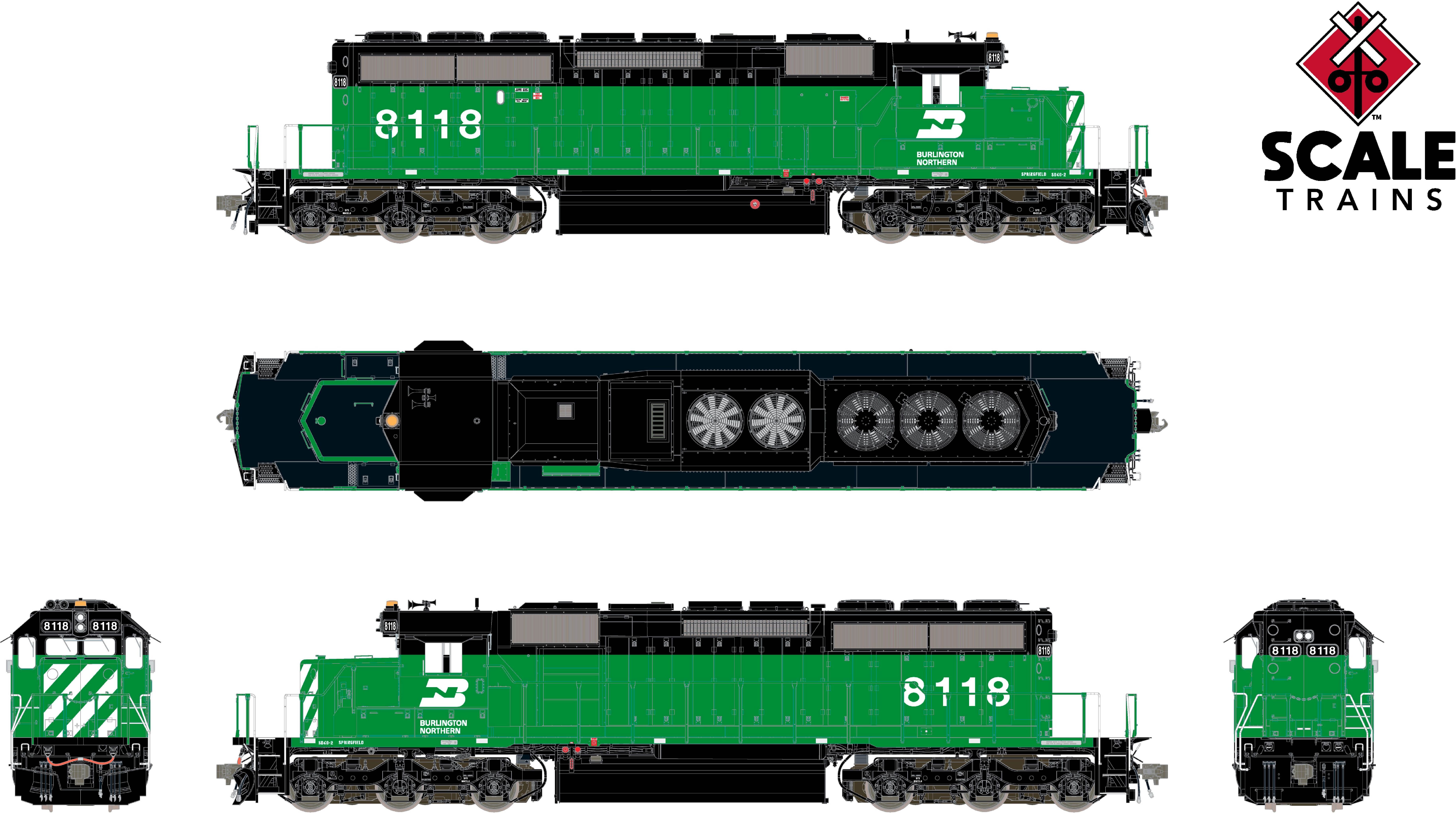 CVR Picture for RC SD40-2 BN/Late #8118 w/DS