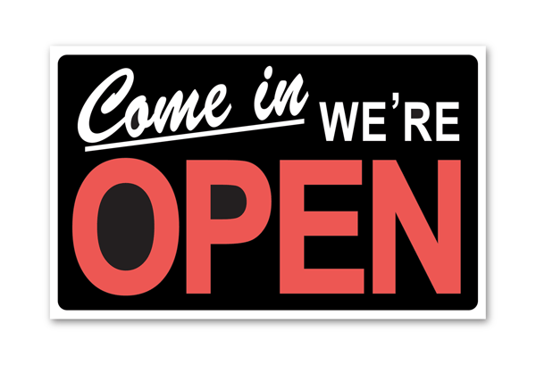 open sign